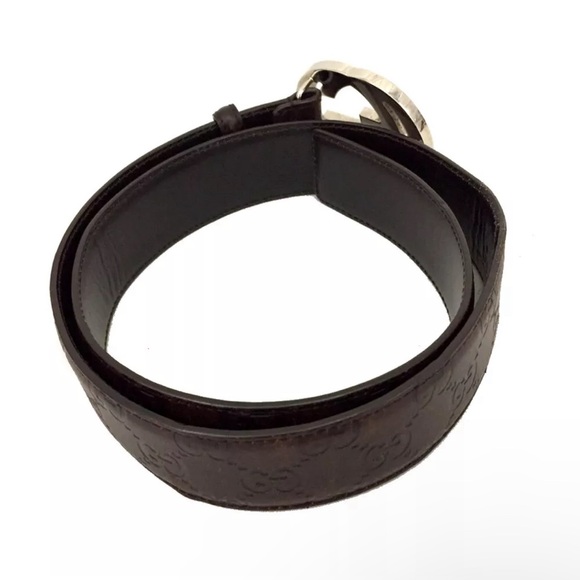 GUCCI SSIMA BROWN 80cm BELT - Picture 4 of 8